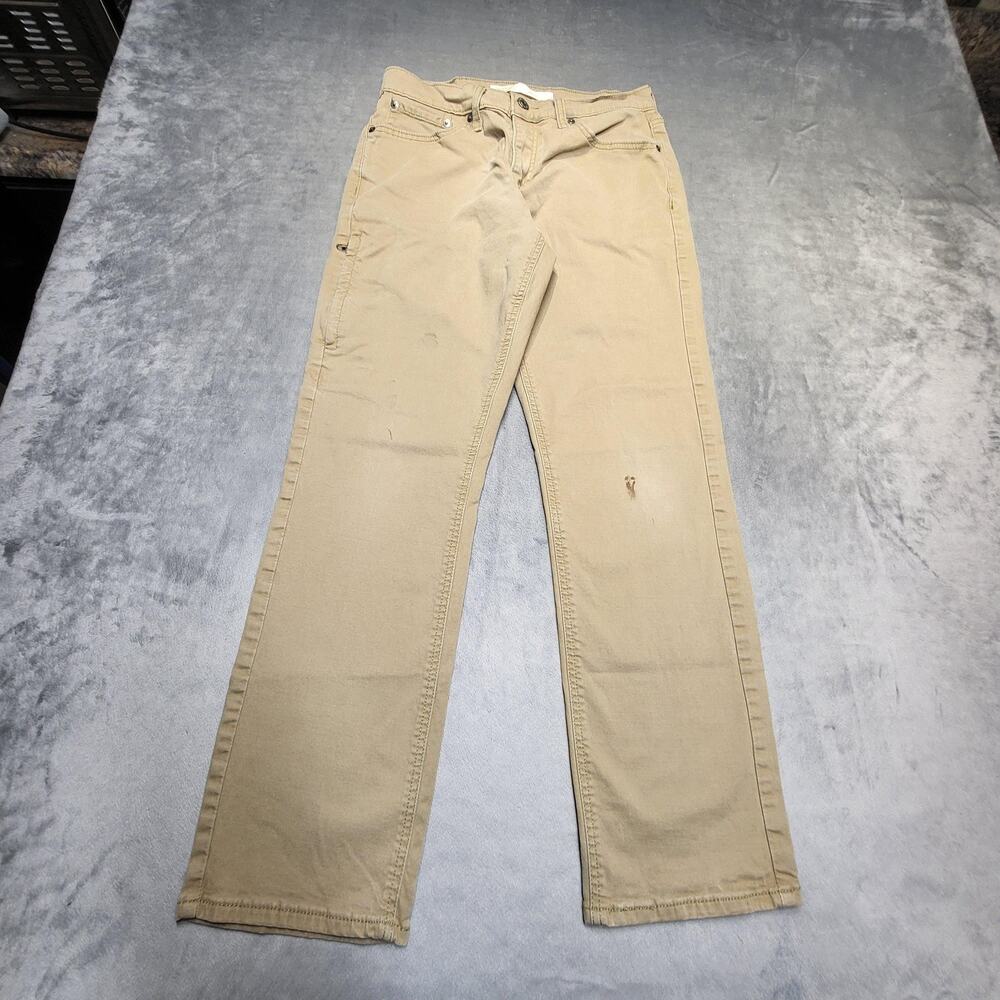 Levi Strauss & Co. Pants Mens 29x30 Beige Carpenter Canvas Stretch‎ Pockets